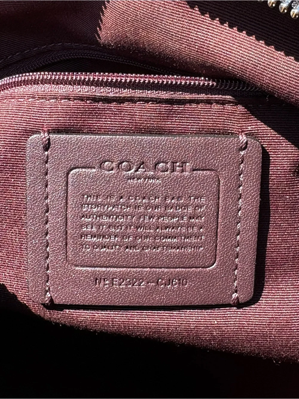 COACH Rowan Satchel Bag With Puffy Diamond Quilting CJ610